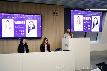 20260213 Nők és Lányok a Tudományban Világnap, tematikus nap, Bagoly Zsuzsa és Kovács Karolina Eszter, Kémia Intézet, TTK, DE, BS