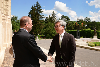 20260612 Dél-Koreai Köztársaság nagykövete Park Chul-min és a Ulsan College képviselői, vendégek látogatása, Nemzetközi Iroda, MK, RH, DE, BS